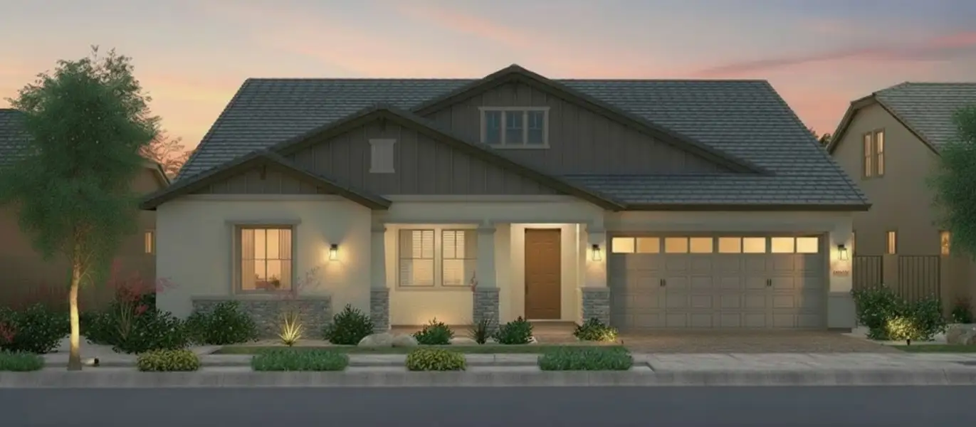 Representative exterior photo of a completed home built from the River's End by Fulton Homes in Sonoma Coast, Queen Creek, AZ (Image 6).