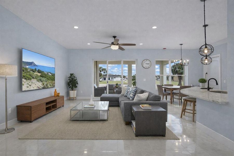 Furnished interior view inside a new home in , Lehigh Acres (Image 6). Furnished interior view inside a new home in , Lehigh Acres (Image 6).