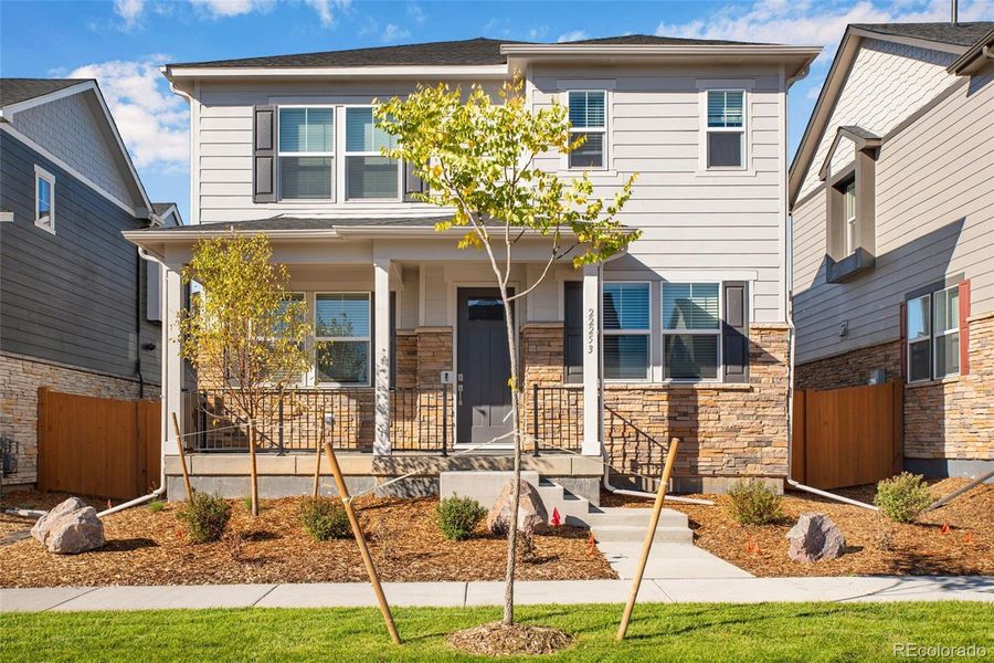 Exterior details and patio area of a home in Sky Ranch, Watkins (Image 2). Exterior details and patio area of a home in Sky Ranch, Watkins (Image 2).