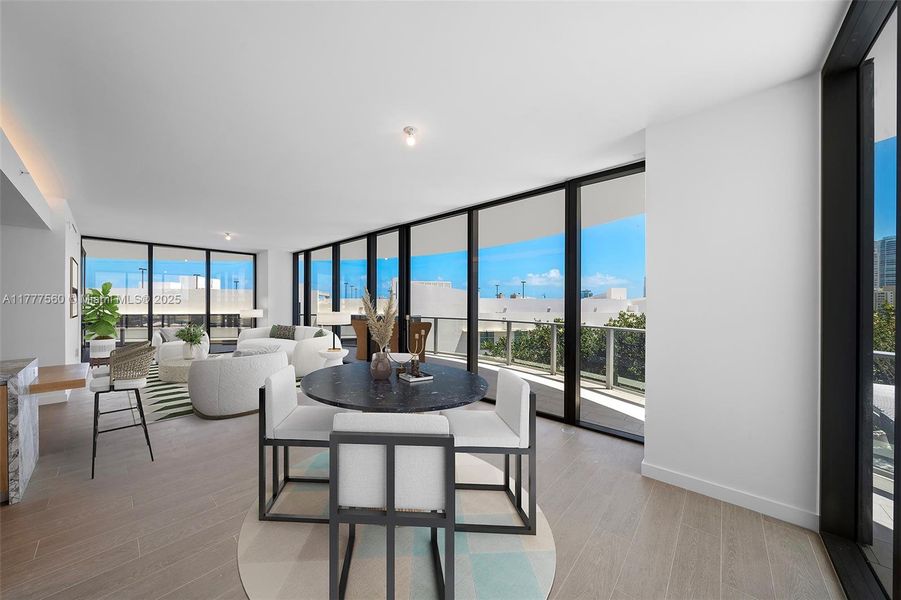 Furnished interior view inside a new home in Five Park, Miami Beach (Image 8).