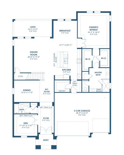 2D floor plan layout for the Westshore I by Homes by WestBay in Pasadena Ridge, Pasadena Hills, FL (Image 4).