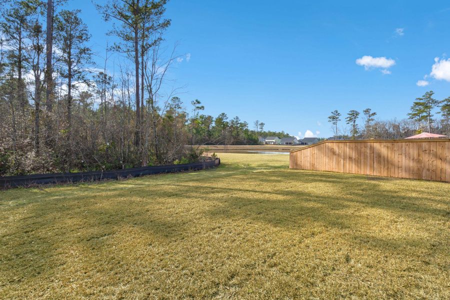Exterior details and patio area of a home in Jasmine Point at Lakes of Cane Bay, Summerville (Image 27).