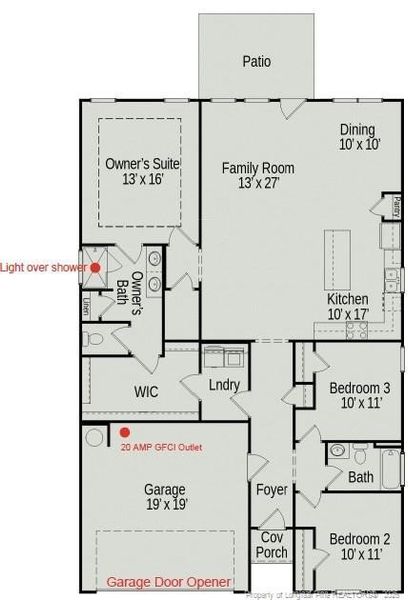 One level floor plan