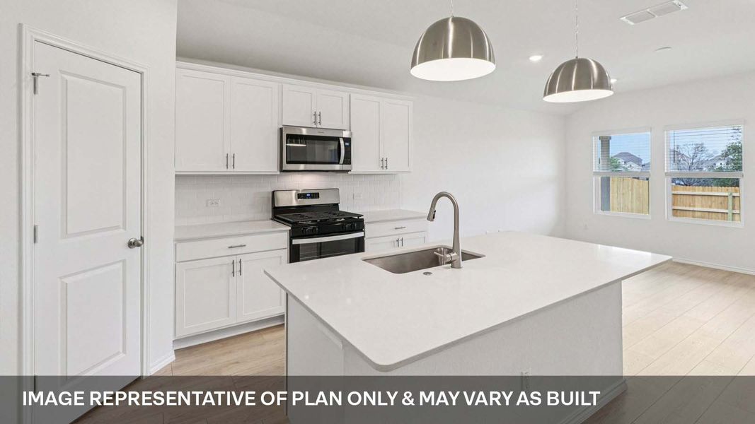 Representative furnished interior of a home built from the The Easton by D.R. Horton in Valverde, Bastrop (Image 5).