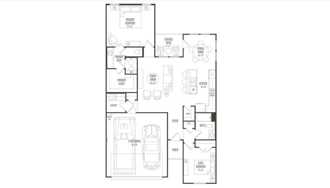 2D floor plan layout for the Milan by Ladera Texas in Ladera Wylie, Wylie, TX (Image 3). 2D floor plan layout for the Milan by Ladera Texas in Ladera Wylie, Wylie, TX (Image 3).