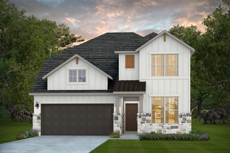 Representative exterior photo of a completed home built from the Needham by Pulte Homes in Davis Ranch, San Antonio, TX (Image 7). Representative exterior photo of a completed home built from the Needham by Pulte Homes in Davis Ranch, San Antonio, TX (Image 7).