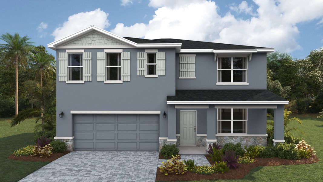 Representative exterior photo of a completed home built from the Hayden by D.R. Horton in Legacy Preserve, Parrish, FL (Image 18). Representative exterior photo of a completed home built from the Hayden by D.R. Horton in Legacy Preserve, Parrish, FL (Image 18).