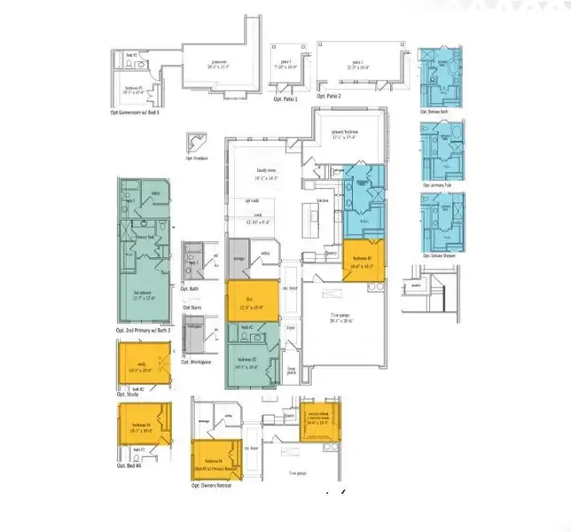 2D floor plan layout of this home in BridgeWater - Phase 1, Midlothian, TX (Image 3).