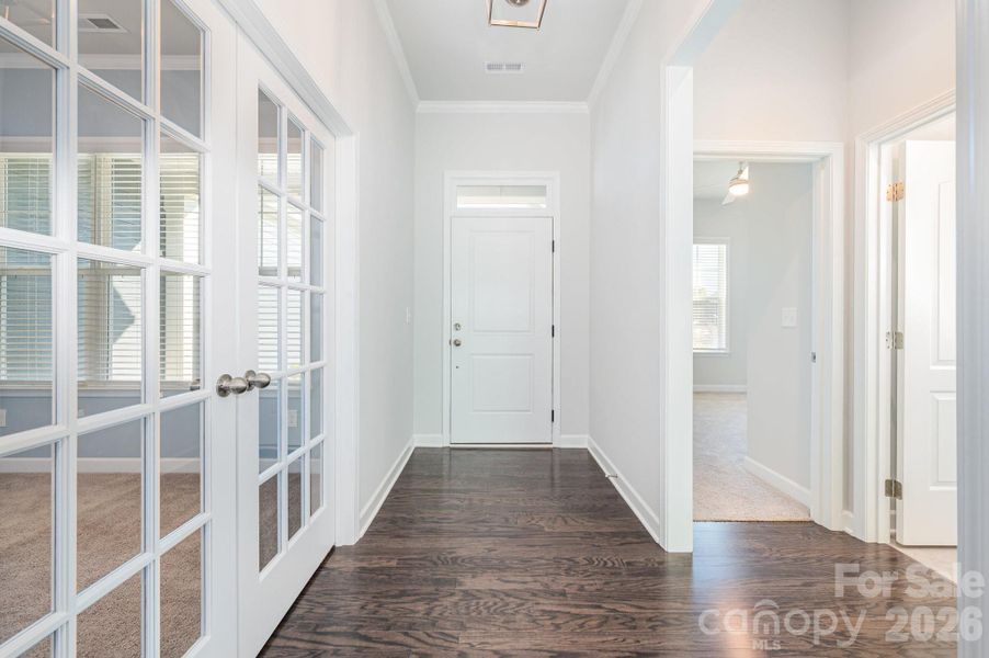 Entry foyer with an office right near the front door. Entry foyer with an office right near the front door.