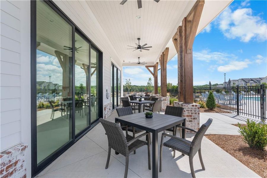 Exterior details and patio area of a home in Waterhaven, Cumming (Image 34).