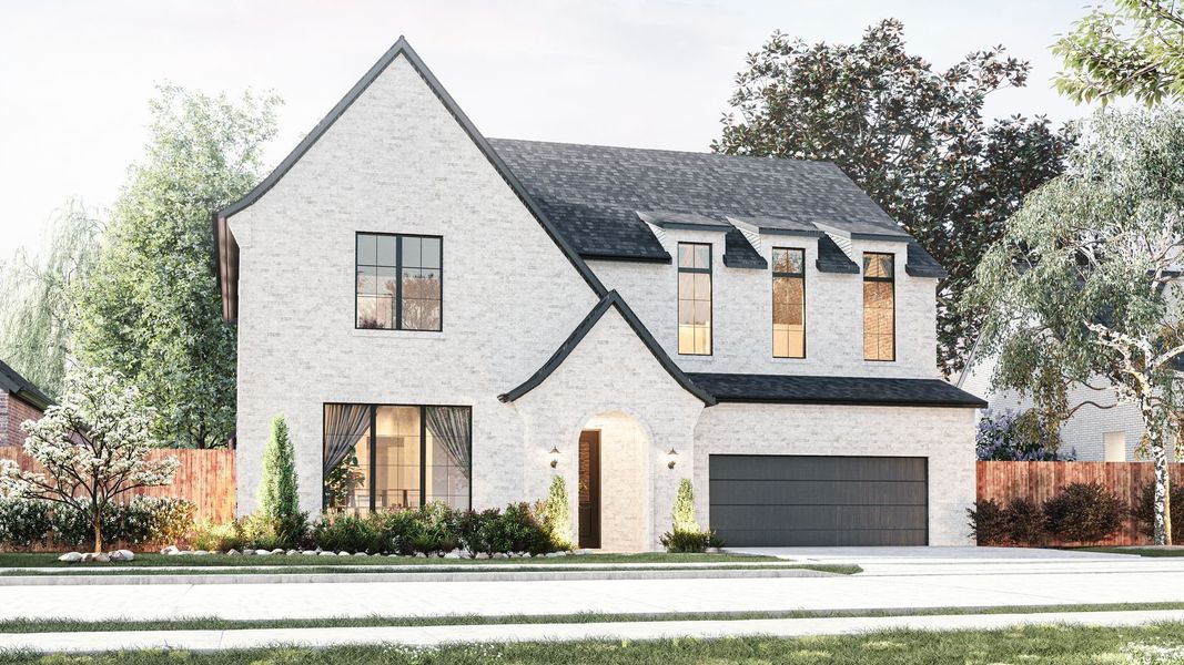 Representative exterior photo of a completed home built from the Marshall by Olivia Clarke Homes in Chatham Reserve, Providence Village, TX (Image 1). Representative exterior photo of a completed home built from the Marshall by Olivia Clarke Homes in Chatham Reserve, Providence Village, TX (Image 1).