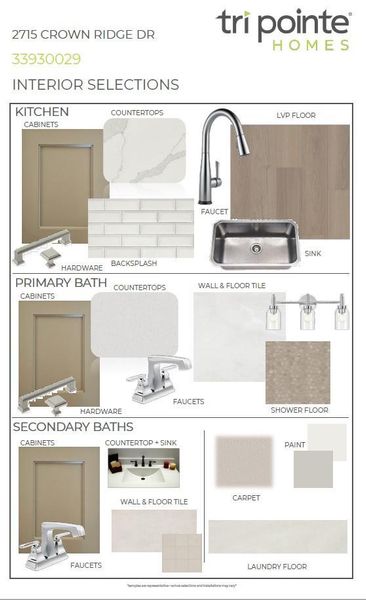 Sample of building materials used in homes in Sienna 60’, Missouri City (Image 9).