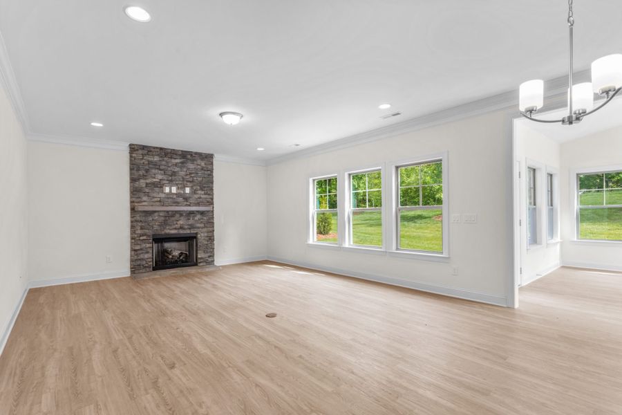 Representative unfurnished interior of a home built from the Fairfield Lux by Keystone Homes NC in Weybridge, Burlington (Image 20).