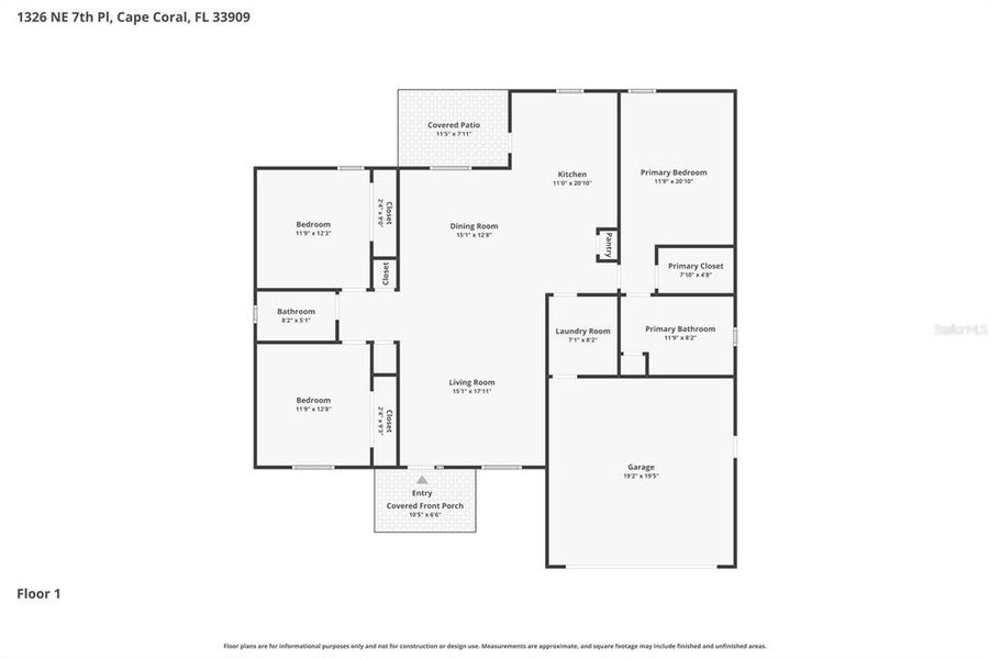 2D floor plan layout of this home in , Cape Coral, FL (Image 5).