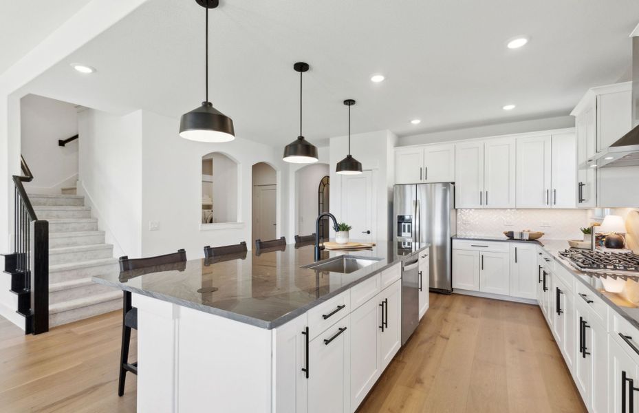 Spacious kitchen with large island