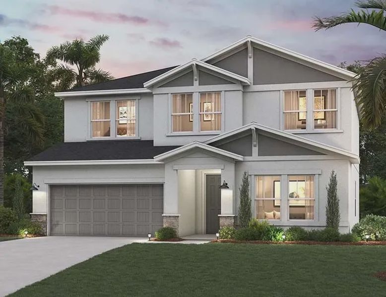 Representative exterior photo of a completed home built from the Margate by Cardel Homes in Waterset, Apollo Beach, FL (Image 1). Representative exterior photo of a completed home built from the Margate by Cardel Homes in Waterset, Apollo Beach, FL (Image 1).