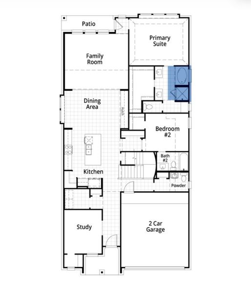 2D floor plan layout for the Martin Plan by Highland Homes in Prominence, San Antonio, TX (Image 5). 2D floor plan layout for the Martin Plan by Highland Homes in Prominence, San Antonio, TX (Image 5).
