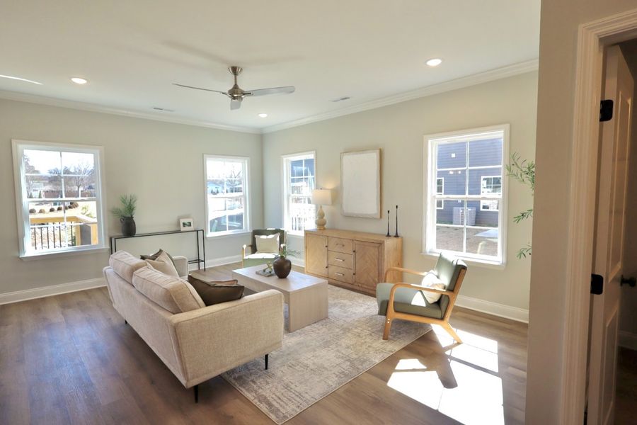 Furnished interior in a model home at The Eleuthera in Chattanooga (Image 32).