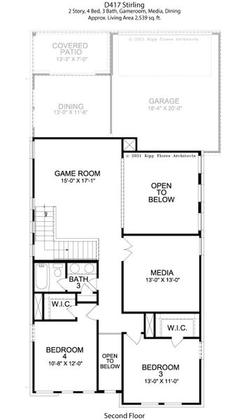 2D floor plan layout for the The Stirling - D417 by Landon Homes in Dominion at Brookhollow, Prosper, TX (Image 22). 2D floor plan layout for the The Stirling - D417 by Landon Homes in Dominion at Brookhollow, Prosper, TX (Image 22).