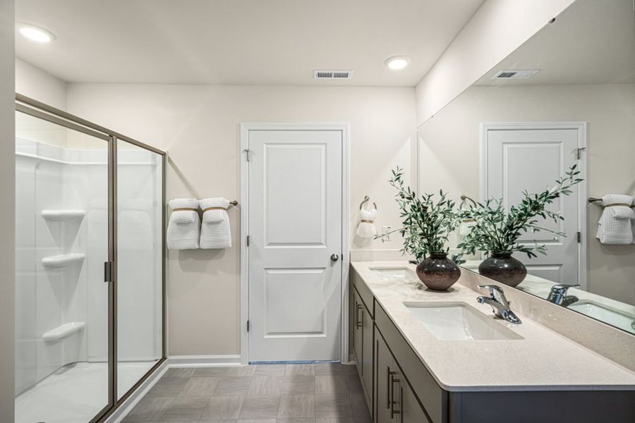 Representative furnished interior of a home built from the HAYDEN by D.R. Horton in Gretchen Pines, West End (Image 18).