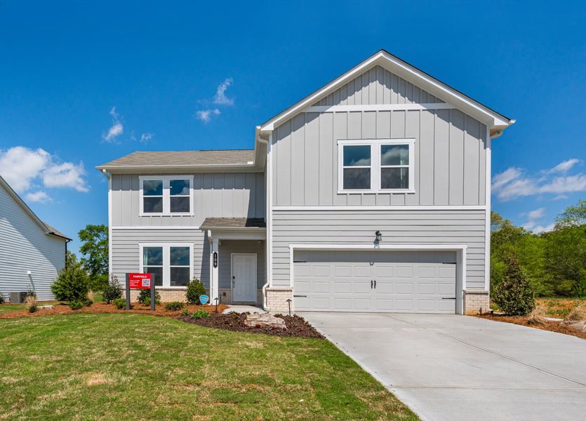Representative exterior photo of a completed home built from the Fairfield by Taylor Morrison in Falls Creek, Flowery Branch, GA (Image 23).