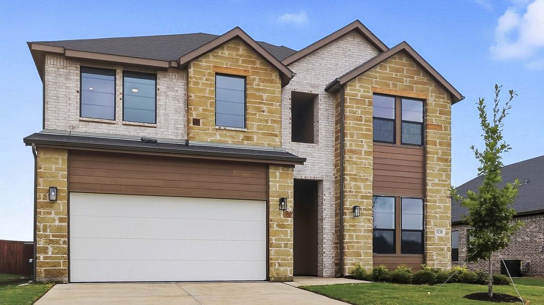 Representative exterior photo of a completed home built from the CASCADE by D.R. Horton in Clearview Ranch, Royse City, TX (Image 2). Representative exterior photo of a completed home built from the CASCADE by D.R. Horton in Clearview Ranch, Royse City, TX (Image 2).