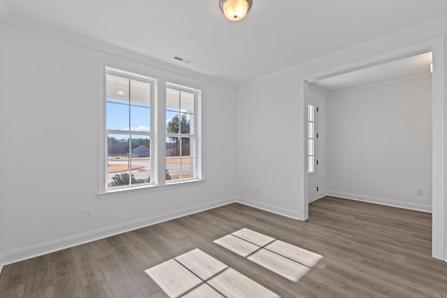 Representative unfurnished interior of a home built from the The Hampton by RobuckHomes in Baylee Ridge, Selma (Image 93). Representative unfurnished interior of a home built from the The Hampton by RobuckHomes in Baylee Ridge, Selma (Image 93).