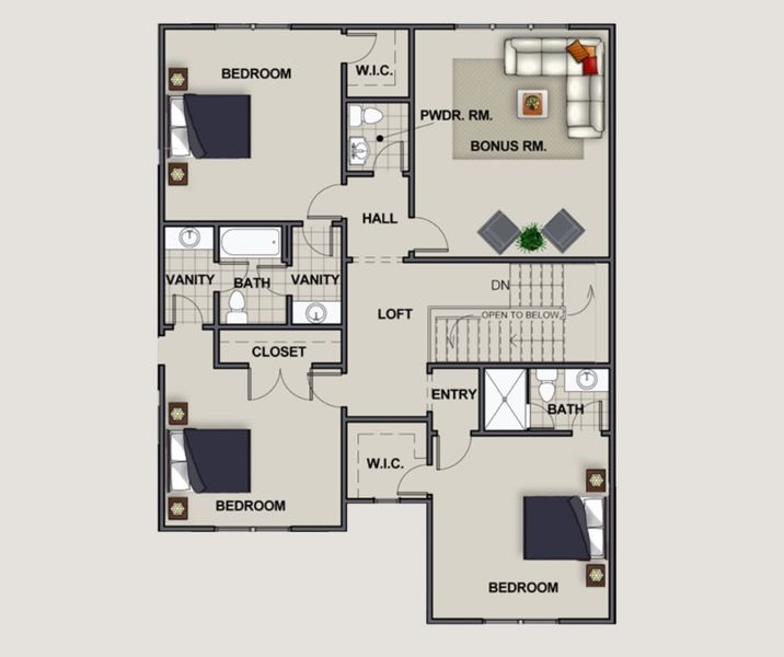 2D floor plan layout for the Summerbrook by Riverstone Construction, LLC in Jasper Highlands, Guild, TN (Image 6).
