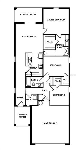 2D floor plan layout of this home in Gum Lake Preserve, Lake Alfred, FL (Image 4).