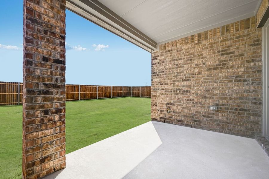 Exterior details and patio area of a home in Parks at Foster Crossing, Anna (Image 3).