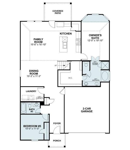 2D floor plan layout of this home in Sorella, Tomball, TX (Image 5).