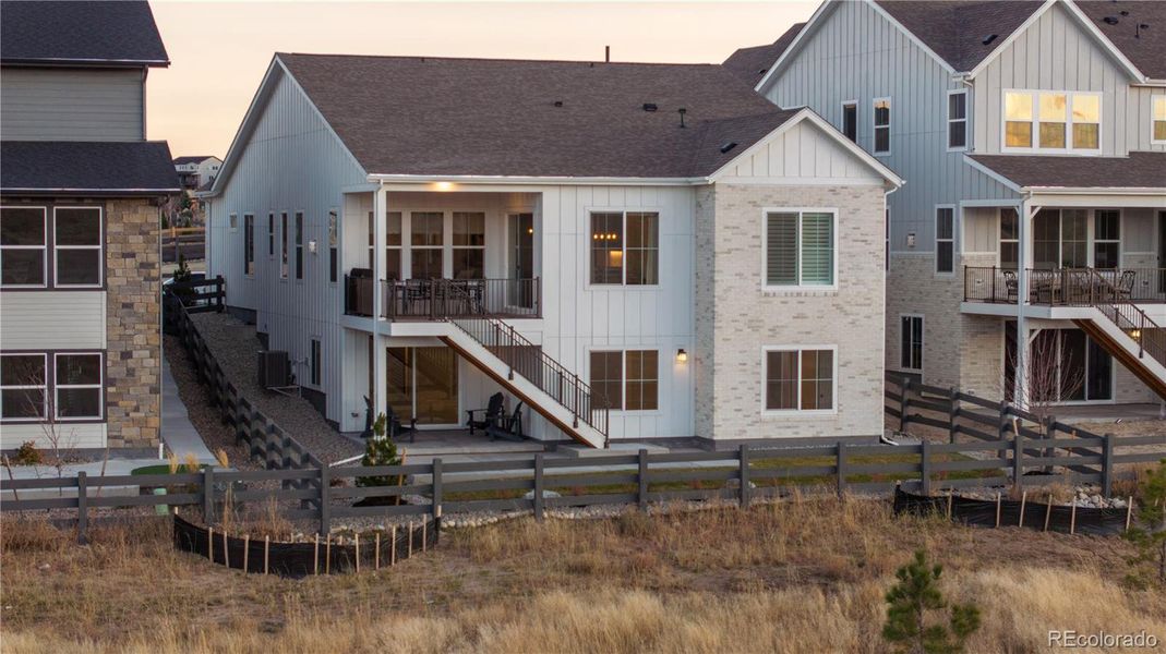 Exterior details and patio area of a home in Gallery at The Canyons, Castle Pines (Image 3). Exterior details and patio area of a home in Gallery at The Canyons, Castle Pines (Image 3).