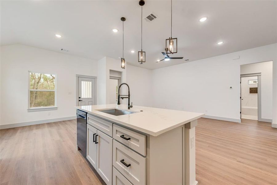 Furnished interior view inside a new home in , Log Cabin (Image 7).