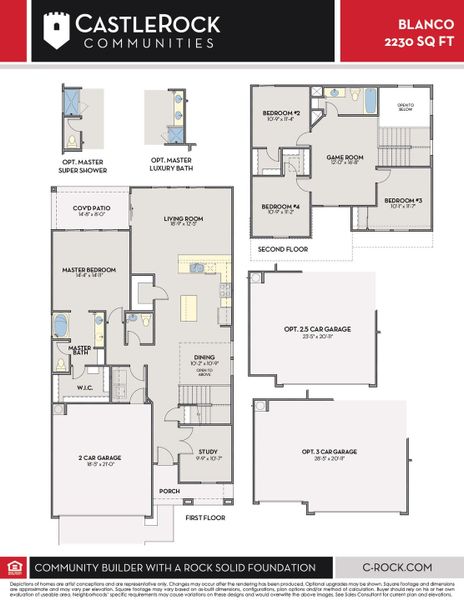 2D floor plan layout for the Blanco by CastleRock Communities in Hayden Estates, Buckeye, AZ (Image 3). 2D floor plan layout for the Blanco by CastleRock Communities in Hayden Estates, Buckeye, AZ (Image 3).