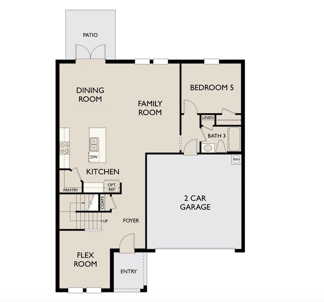2D floor plan layout for the Teton by Ashton Woods in Oakfield Trails Traditional, Parrish, FL (Image 4).