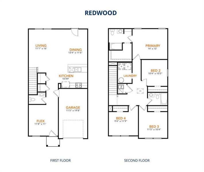 2D floor plan layout of this home in Treaty Oak, Granbury, TX (Image 2). 2D floor plan layout of this home in Treaty Oak, Granbury, TX (Image 2).