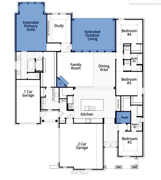 2D floor plan layout of this home in Saddle Star Estates, Rockwall, TX (Image 4). 2D floor plan layout of this home in Saddle Star Estates, Rockwall, TX (Image 4).
