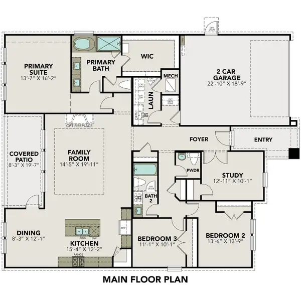 2D floor plan layout of this home in Lago Mar, Texas City, TX (Image 5).