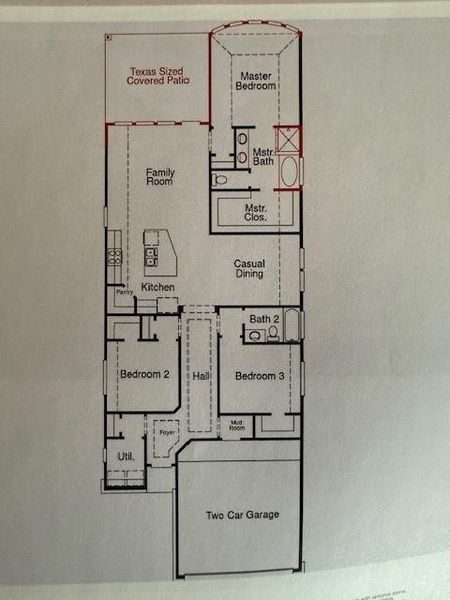 2D floor plan layout of this home in Grand Central Park, Conroe, TX (Image 3).