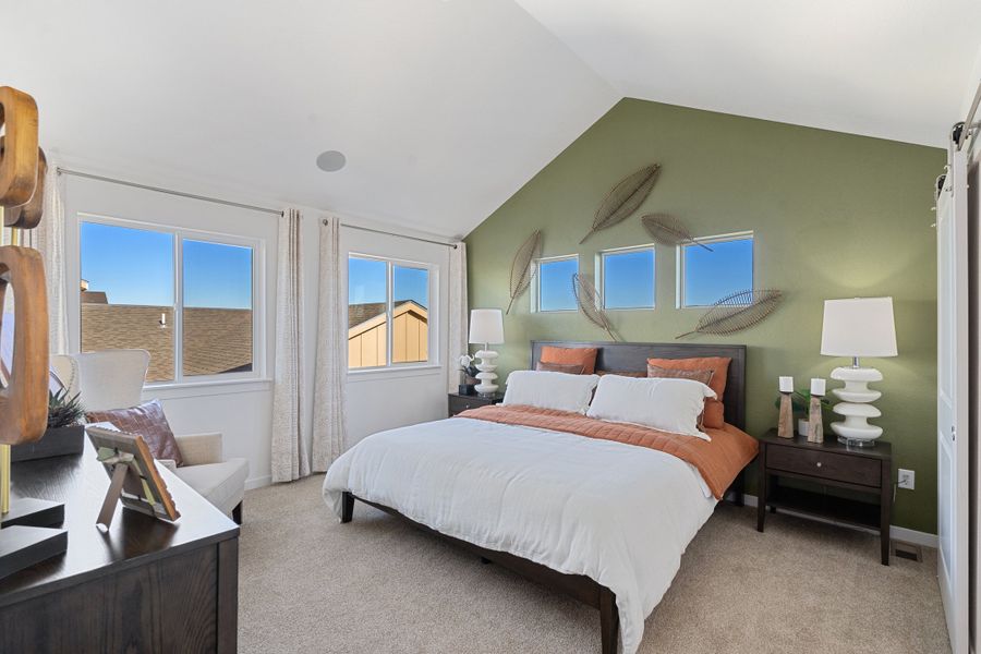 Furnished interior view inside a new home in Trailside on Harmony, Timnath (Image 37).