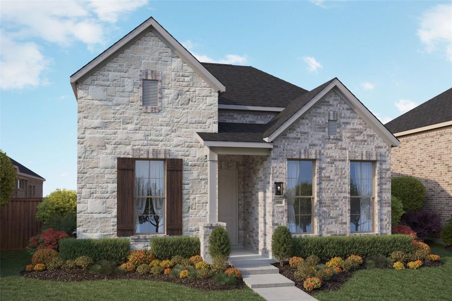 French country style house featuring stone siding and roof with shingles French country style house featuring stone siding and roof with shingles