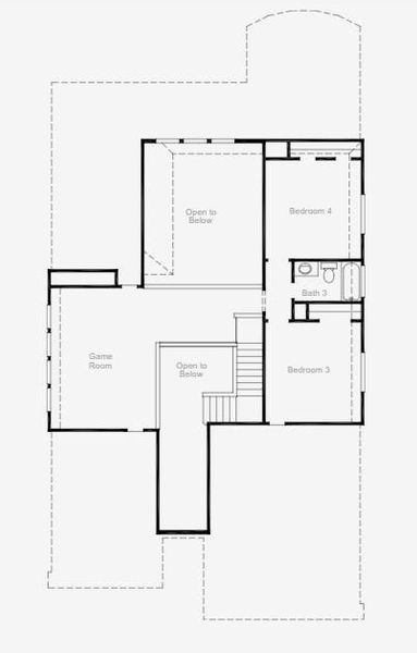 Floor plan of second level.