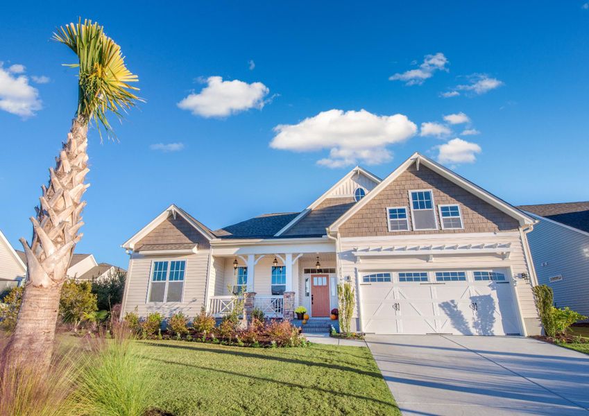 Representative exterior photo of a completed home built from the Claremont by Bill Clark Homes in The Sanctuary at Sunset Beach, Sunset Beach, NC (Image 30). Representative exterior photo of a completed home built from the Claremont by Bill Clark Homes in The Sanctuary at Sunset Beach, Sunset Beach, NC (Image 30).