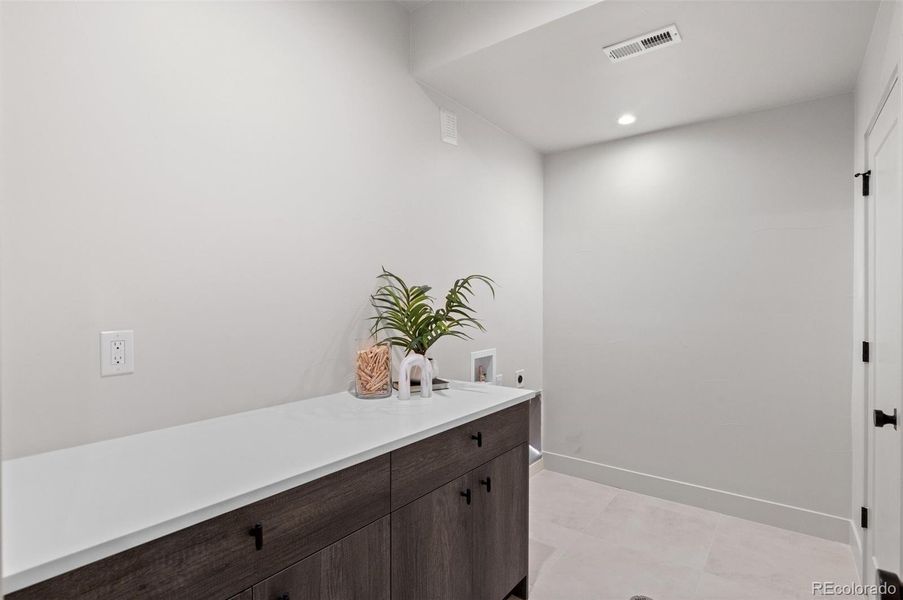 Huge basement laundry room