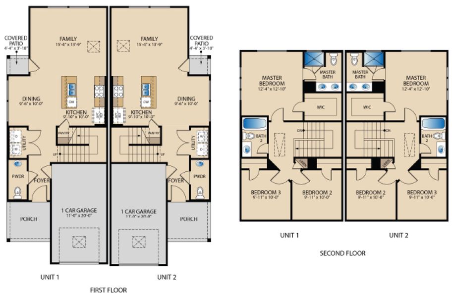 2D floor plan layout for the Colorado by Pacesetter Homes in Saddle Creek Twinhomes, Georgetown, TX (Image 5). 2D floor plan layout for the Colorado by Pacesetter Homes in Saddle Creek Twinhomes, Georgetown, TX (Image 5).