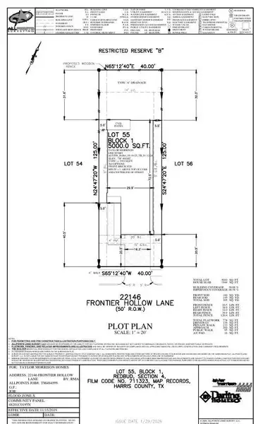22146 Frontier Hollow Lane Preliminary Plot Plan