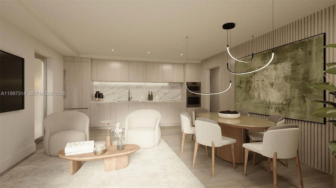 Furnished interior view inside a new home in , Miami Beach (Image 11).
