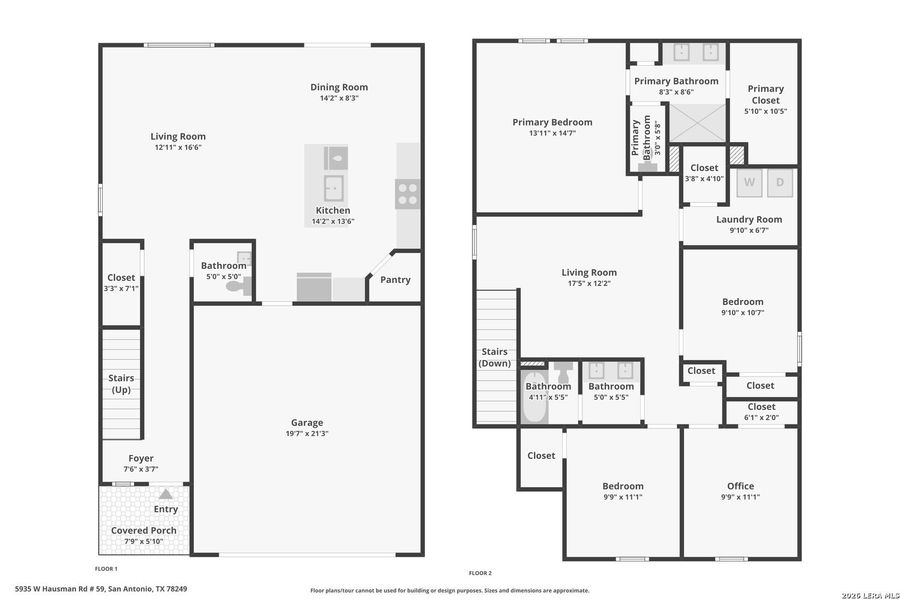 2D floor plan layout of this home in University Village, San Antonio, TX (Image 6).