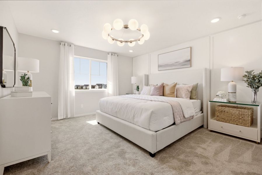Representative furnished interior of a home built from the Capella by Pulte Homes in Sky Ranch, Watkins (Image 15). Representative furnished interior of a home built from the Capella by Pulte Homes in Sky Ranch, Watkins (Image 15).