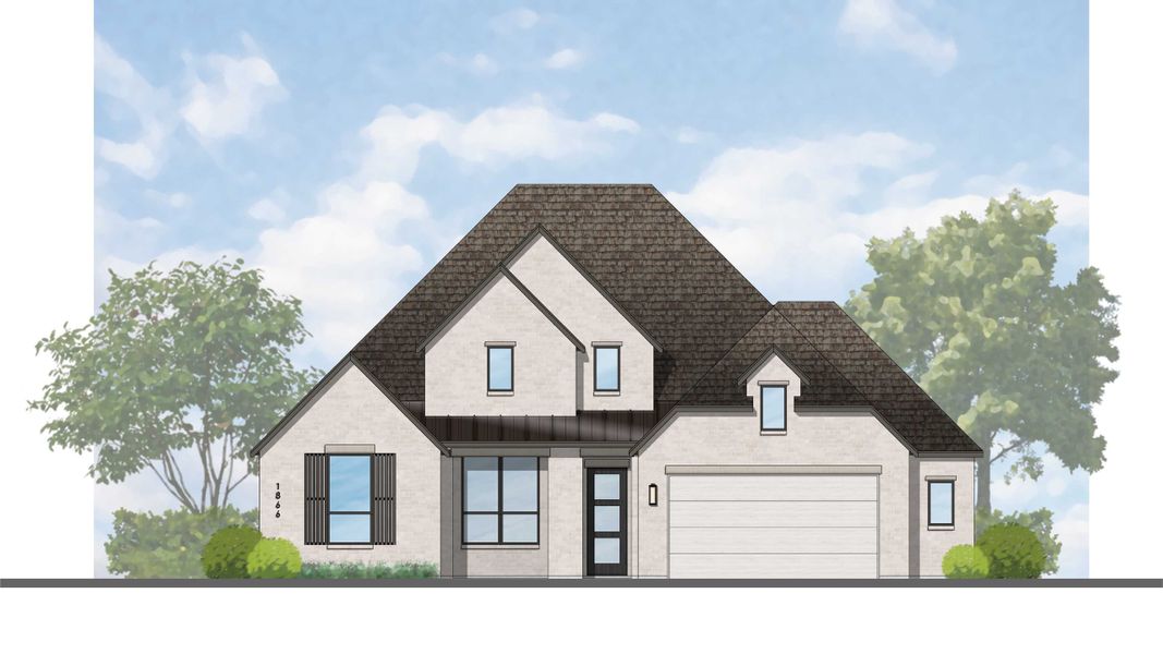 Representative rendering of the exterior for the Ramsey Plan by Highland Homes (Image 27). Representative rendering of the exterior for the Ramsey Plan by Highland Homes (Image 27).